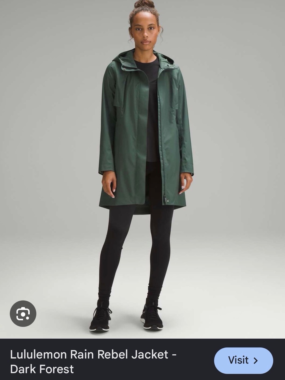 lululemon athletica Dark Green Rain Jacket with Hood